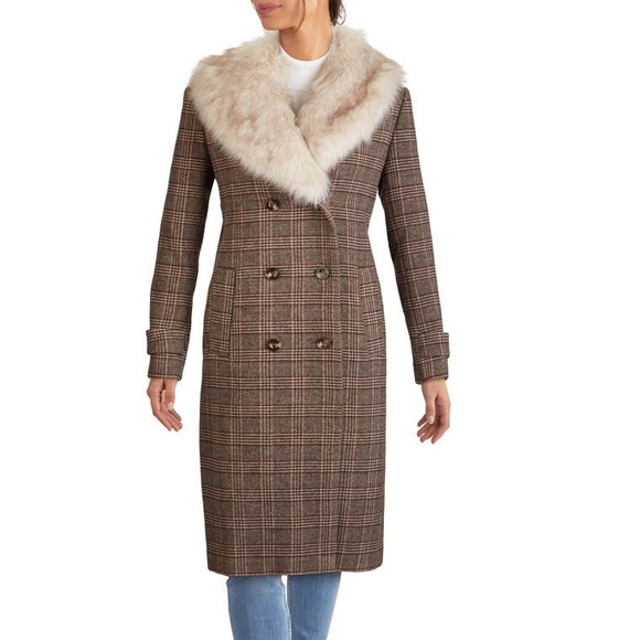 kenneth cole plaid coat